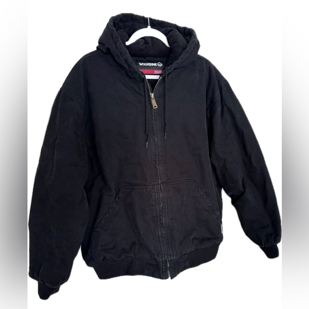 Wolverine Houston W1200920 Men’s XL Black Insulated Duck Canvas Hooded Jacket
